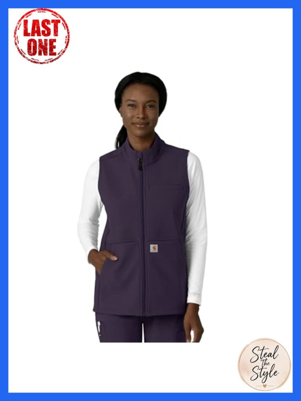 Carhartt Women's Bonded Fleece Vest Full Zip Quilted Healthcare Workwear